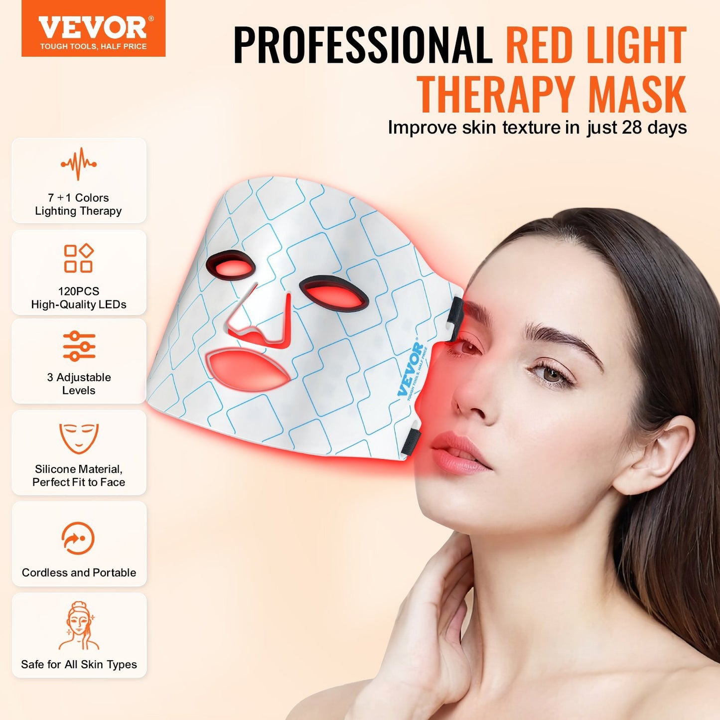 Zenlux™ 7-Color LED Face Mask – Red & Blue Light + 850 nm NIR
